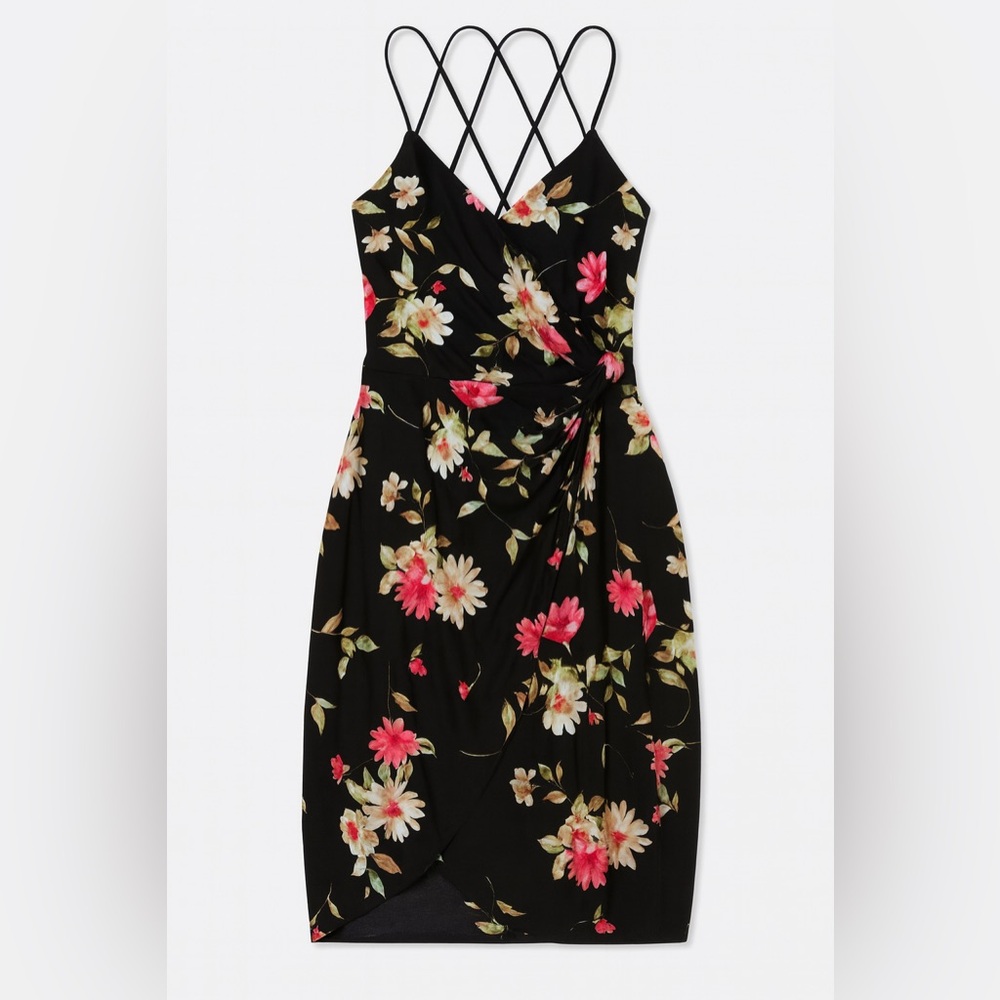 Nine Britton Black Floral Midi Dress